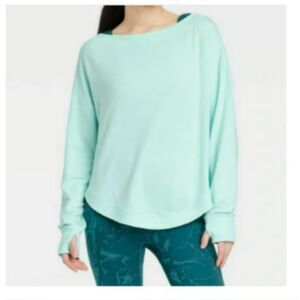 249 All in Motion Light Blue Long Sleeve Relaxed Fit Pullover